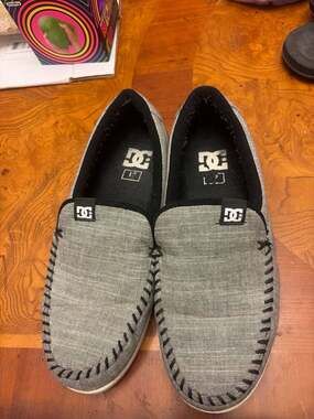 DC Shoes Villain TX Grey Marl Slip-On Loafer Skate Shoes size 12